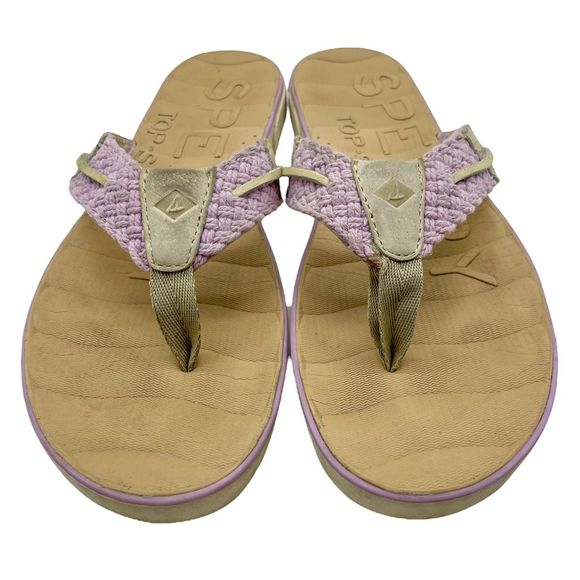 Sperry Topsider Leather Oar Creek Woven Flip Flip Sandal - Picture 2 of 12